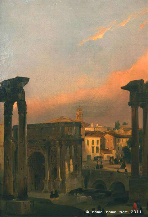 Ippolito Caffi,Arc de Septime Sévère (1857)